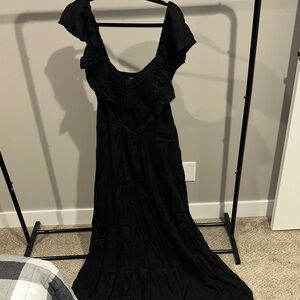 City Chic Black Ruffled Maxi Dress